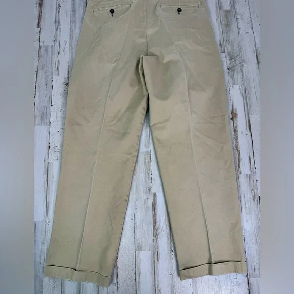 Orvis Pants Mens 34x29.5 Pleated Golf Straight Leg Casual Tan - Picture 11 of 11